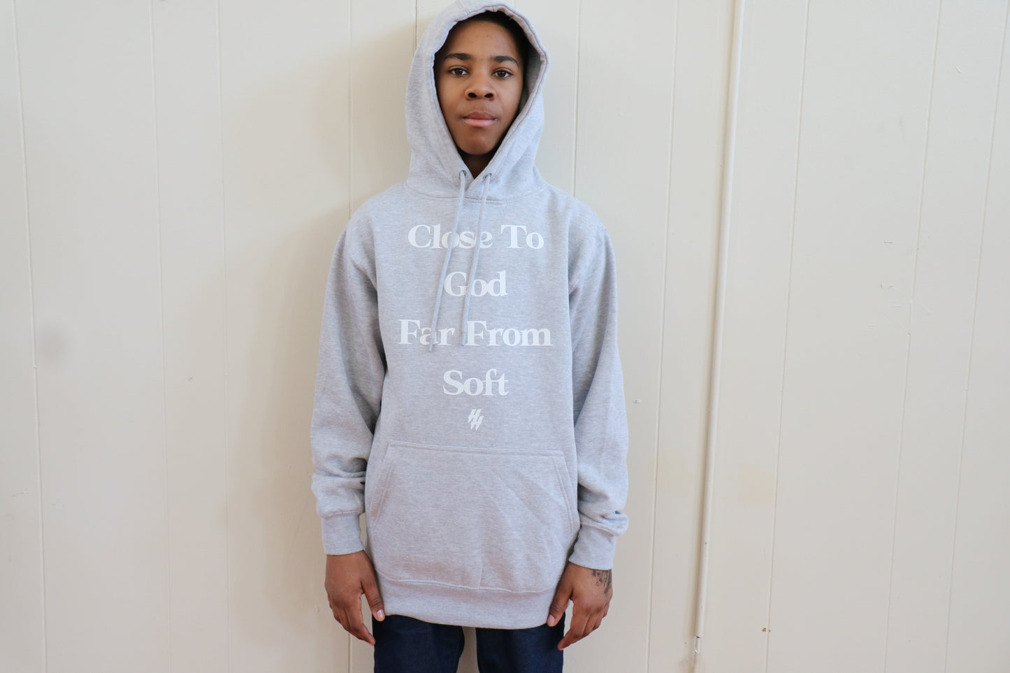 Close To God Far From Soft (1 Corinthians 4:20) Hooded Sweatshirt