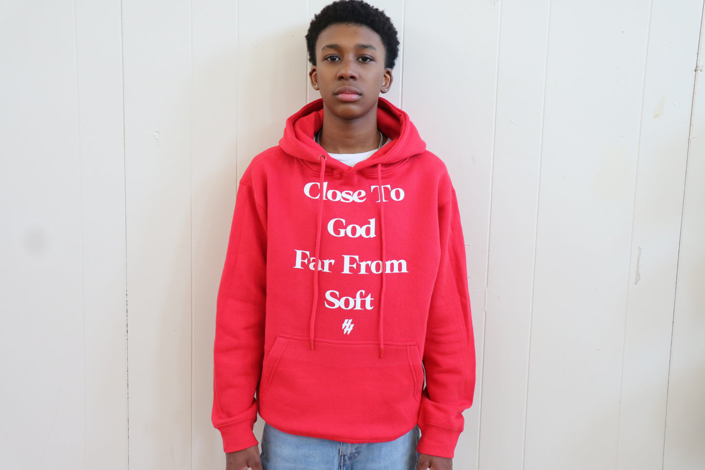 Close To God Far From Soft (1 Corinthians 4:20) Hooded Sweatshirt