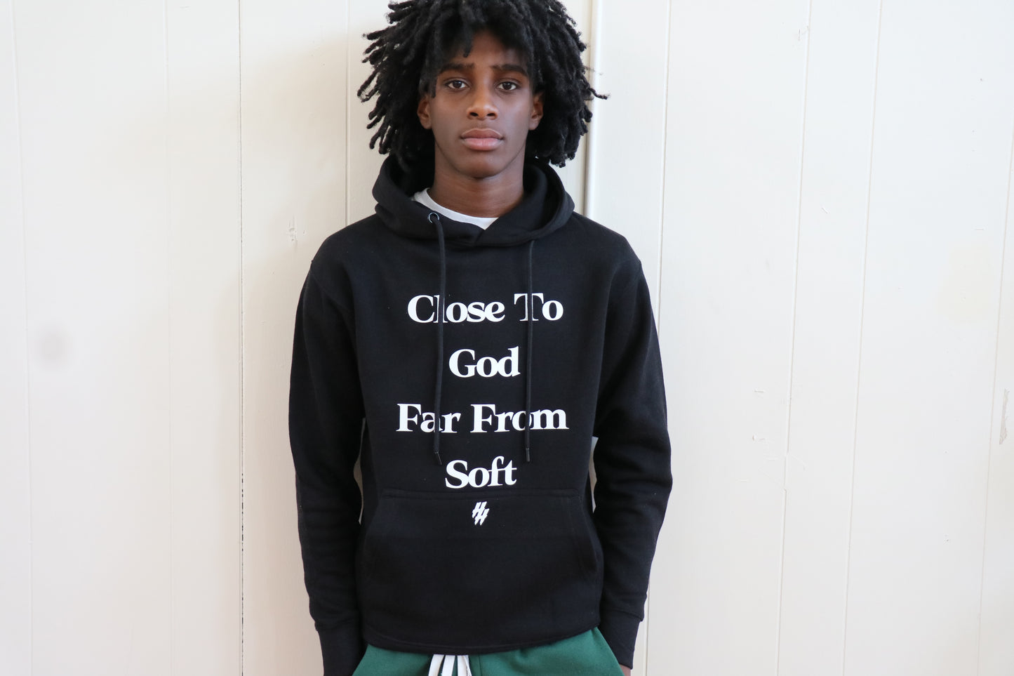 Close To God Far From Soft (1 Corinthians 4:20) Hooded Sweatshirt