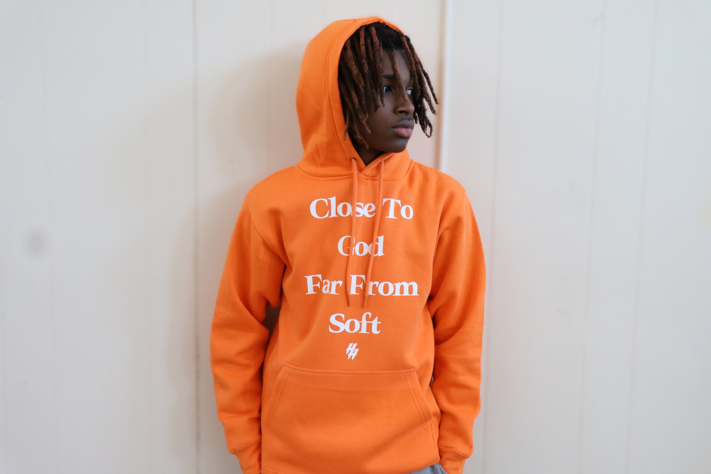 Close To God Far From Soft (1 Corinthians 4:20) Hooded Sweatshirt