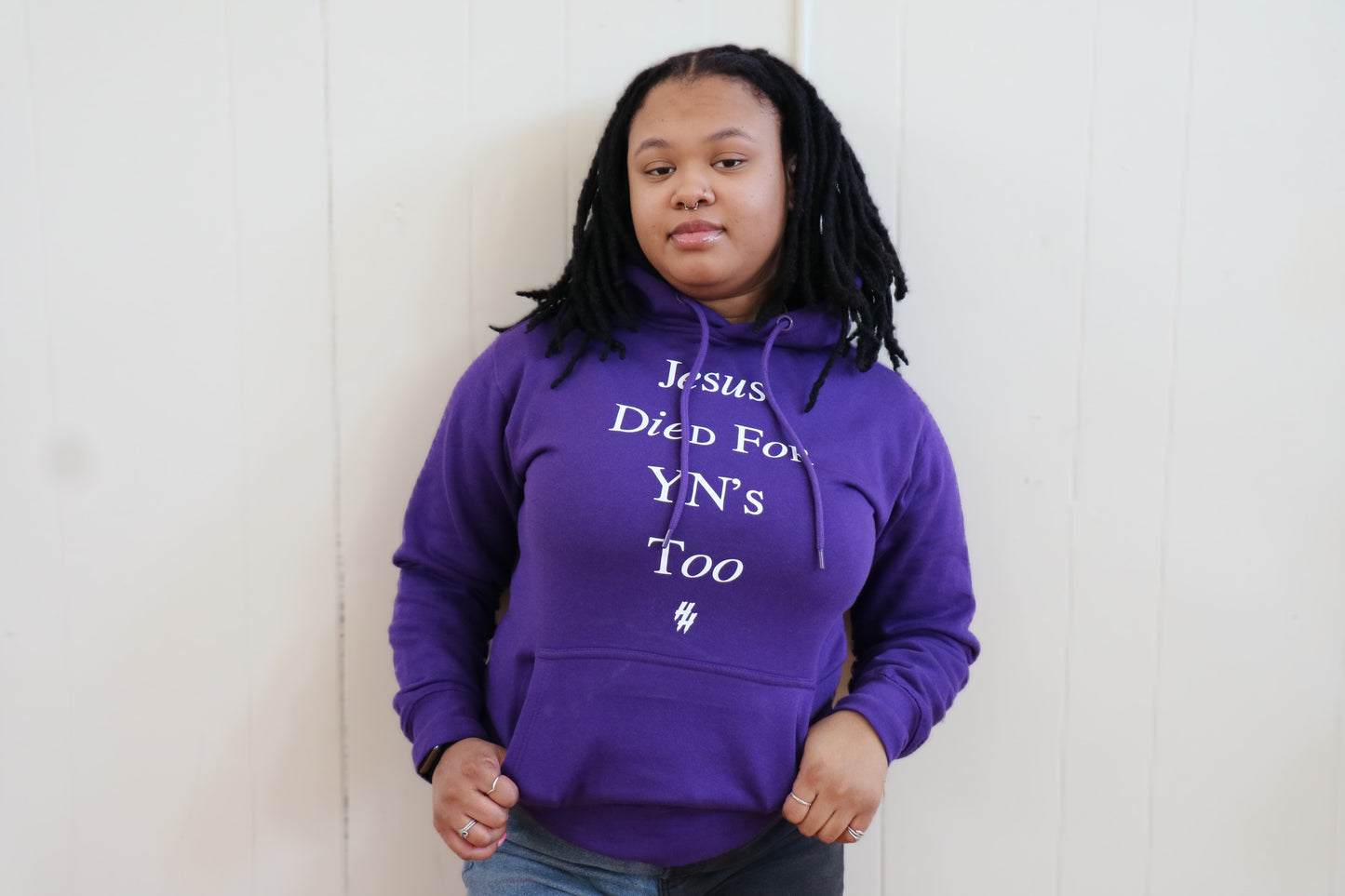 Jesus Died For YNs Too (1 Peter 3:18) Hoodie