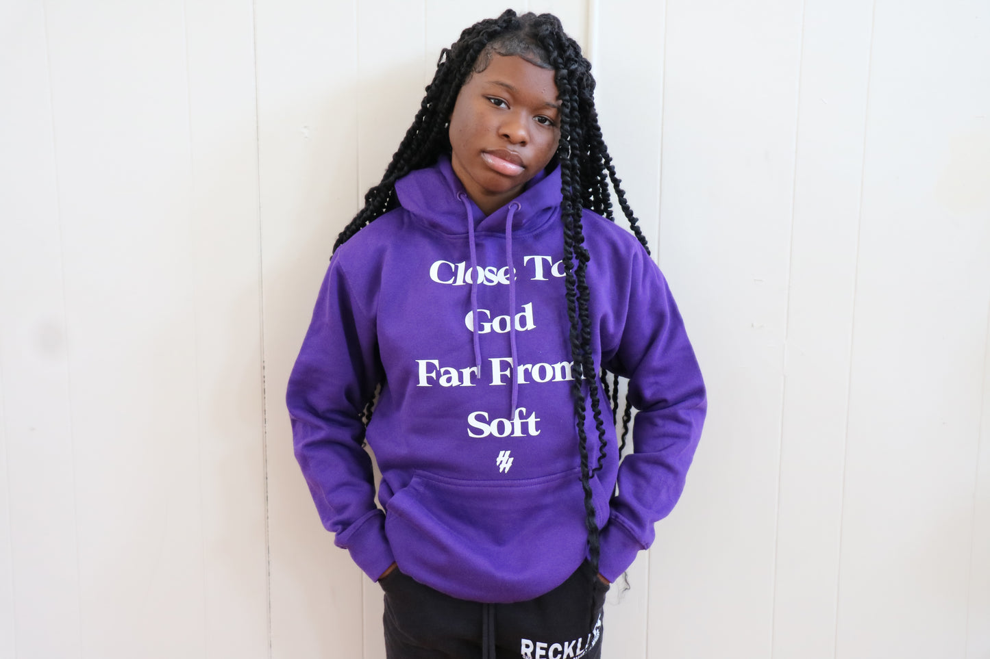 Close To God Far From Soft (1 Corinthians 4:20) Hooded Sweatshirt