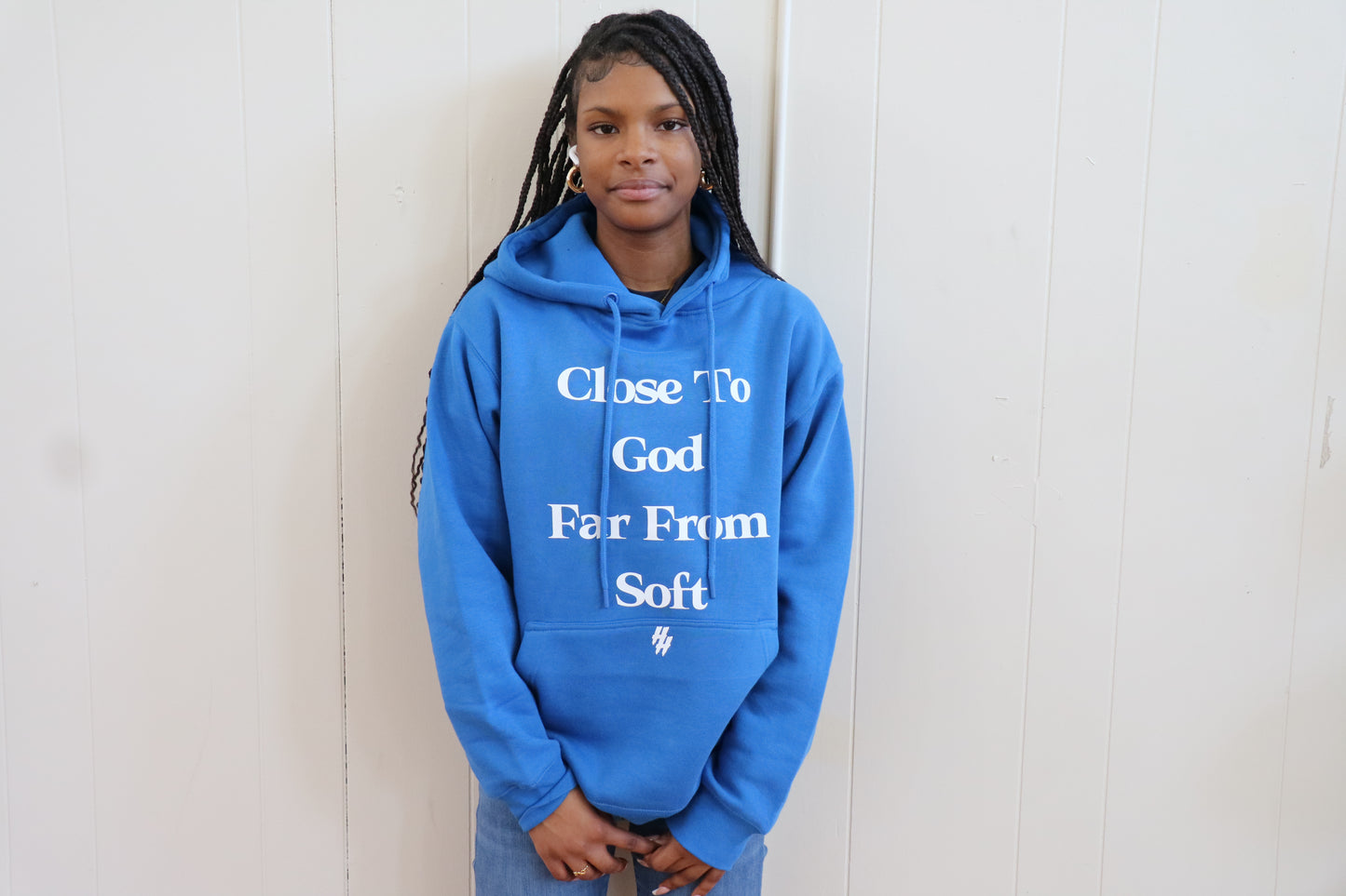 Close To God Far From Soft (1 Corinthians 4:20) Hooded Sweatshirt
